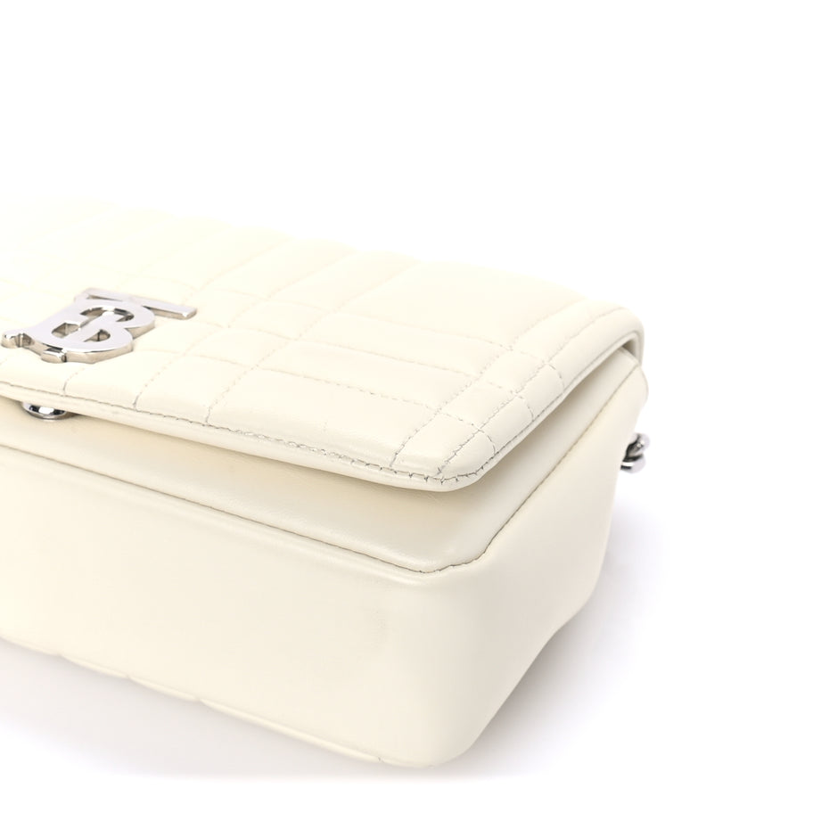 Burberry Lambskin Quilted Small Lola Bag Pale Vanilla Image 8
