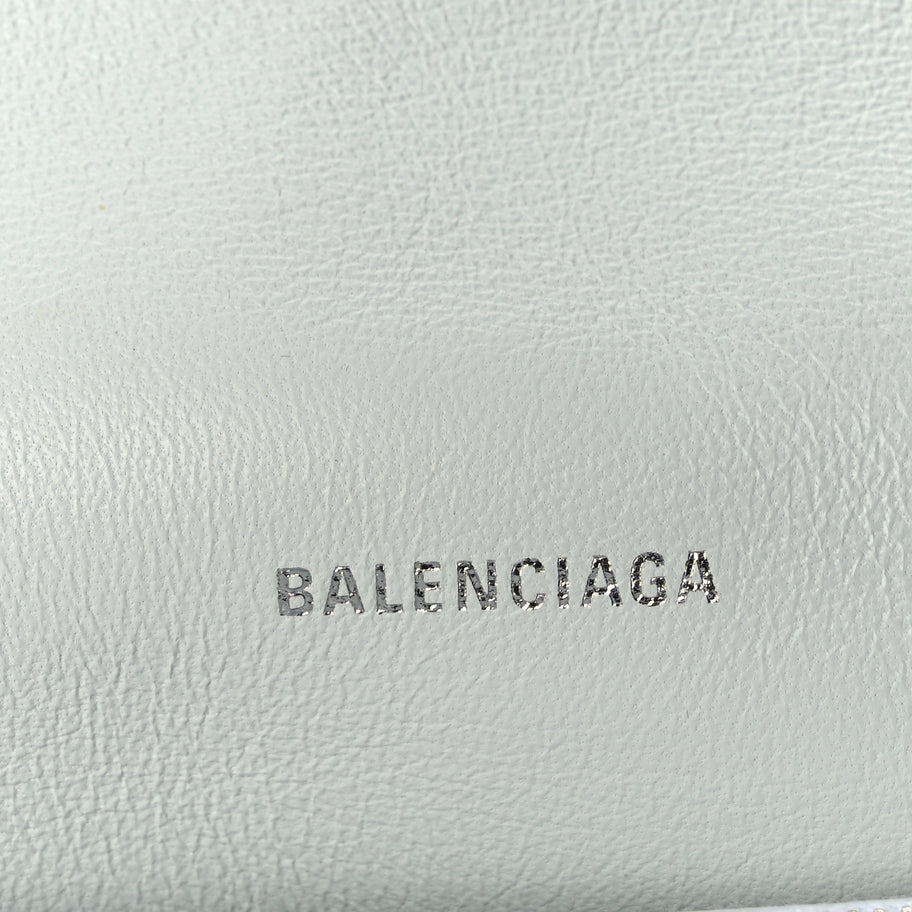Balenciaga Crushed Calfskin Quilted Medium Crush Chain Bag Optic White Image 5
