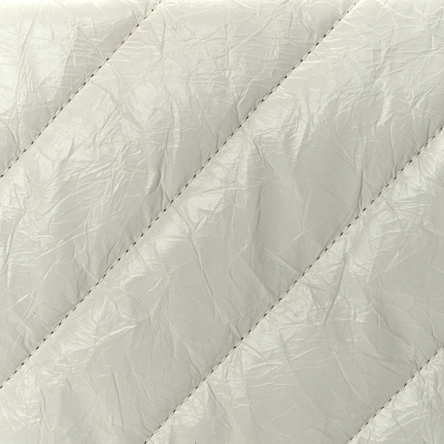 Balenciaga Crushed Calfskin Quilted Medium Crush Chain Bag Optic White Image 6