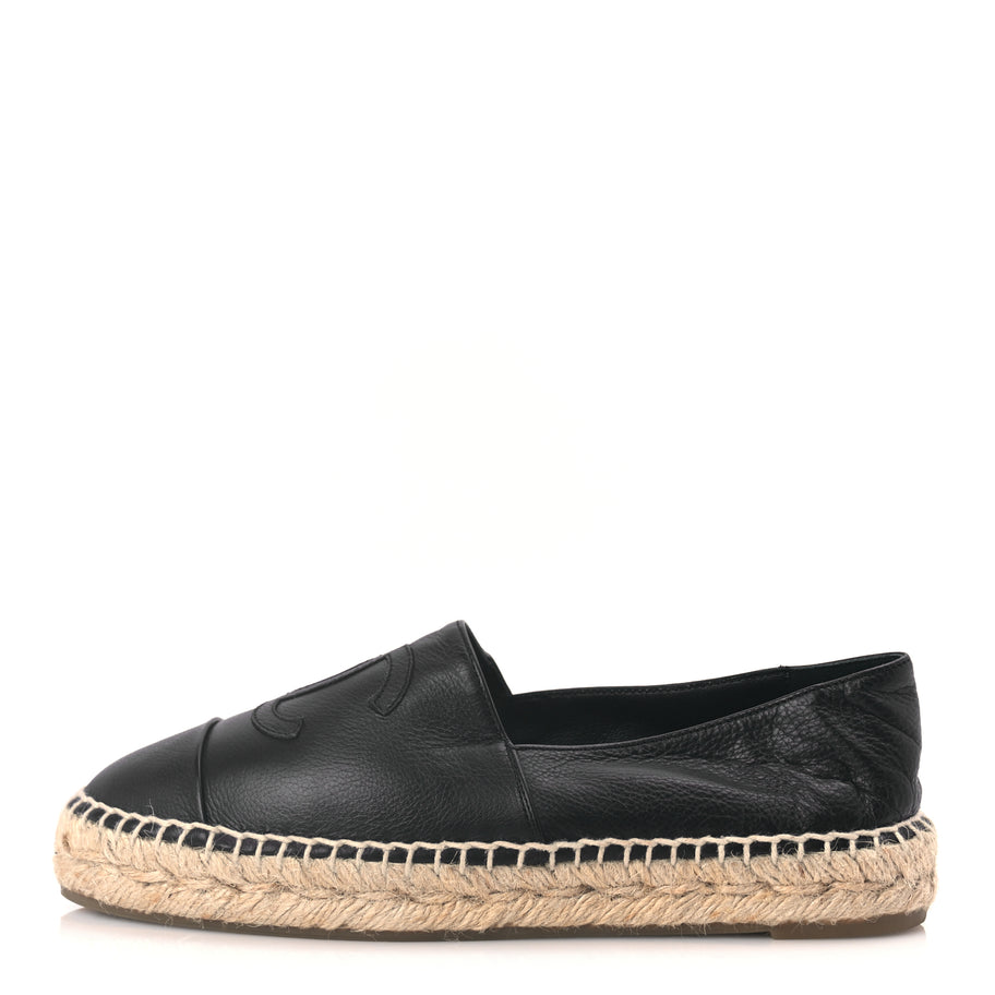 Chanel Calfskin CC Espadrilles Black Image 1