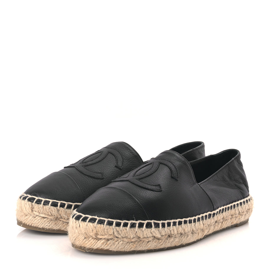Chanel Calfskin CC Espadrilles Black Image 4