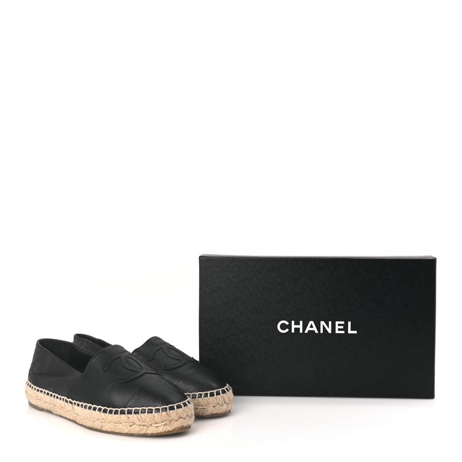 Chanel Calfskin CC Espadrilles Black Image 9