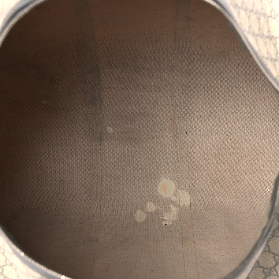 Gucci GG Supreme Monogram Selleria Calfskin Medium Carry On Duffle Bag Beige Grey Image 4