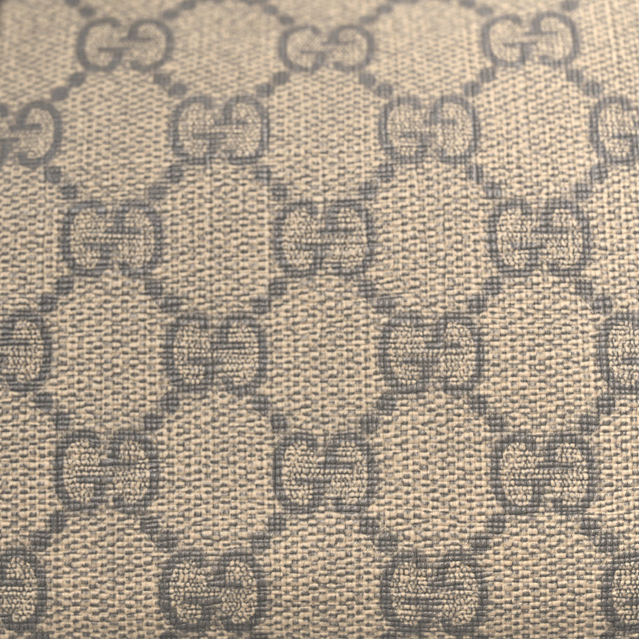 Gucci GG Supreme Monogram Selleria Calfskin Medium Carry On Duffle Bag Beige Grey Image 7