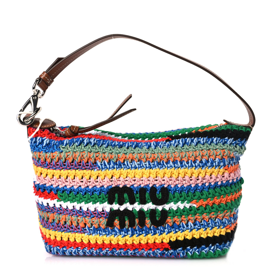 Miu Miu Fabric Crochet Pouch Multicolor Image 1