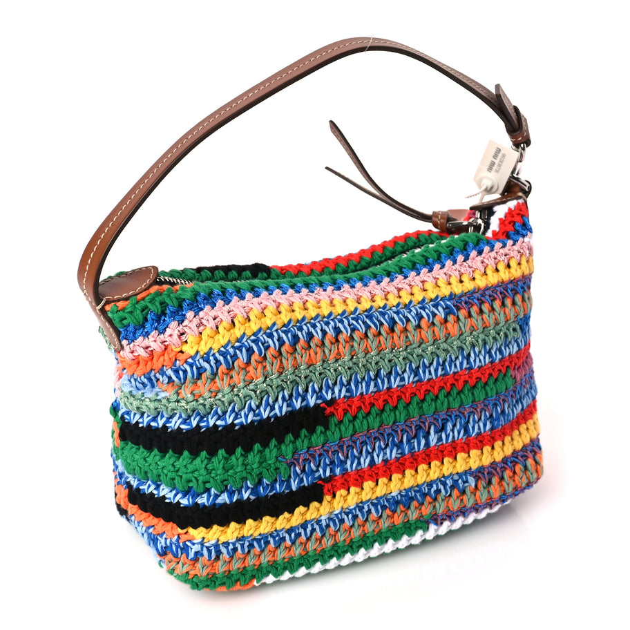 Miu Miu Fabric Crochet Pouch Multicolor Image 2