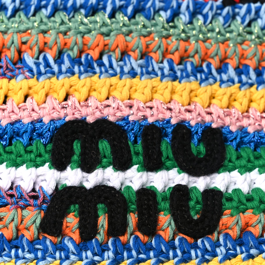 Miu Miu Fabric Crochet Pouch Multicolor Image 6