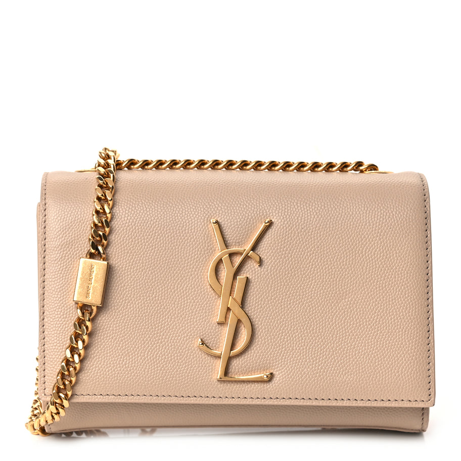 Saint Laurent Grain De Poudre Small Monogram Kate Satchel  Nude Powder Image 1