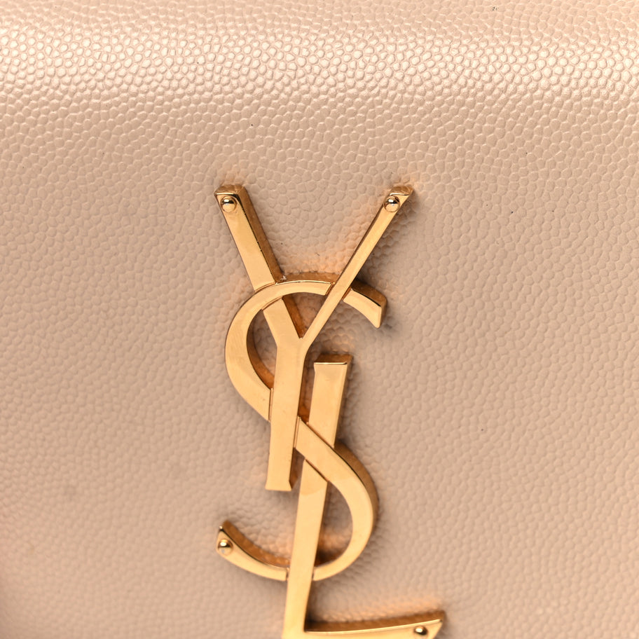 Saint Laurent Grain De Poudre Small Monogram Kate Satchel  Nude Powder Image 6