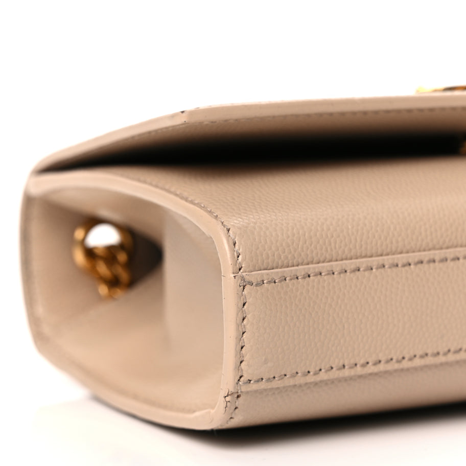 Saint Laurent Grain De Poudre Small Monogram Kate Satchel  Nude Powder Image 7