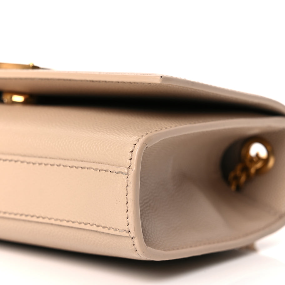 Saint Laurent Grain De Poudre Small Monogram Kate Satchel  Nude Powder Image 8