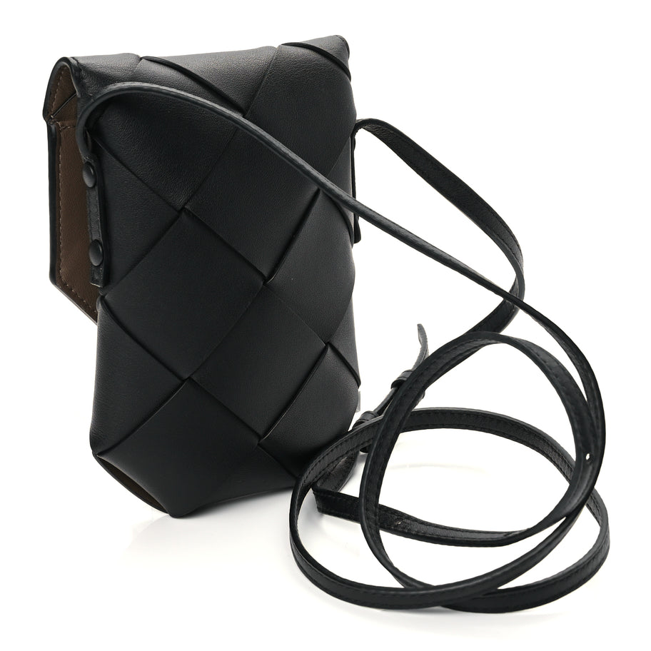 Bottega Veneta Calfskin Intreccio Diago Phone Pouch Black Pinecone Black Pinecone Image 2