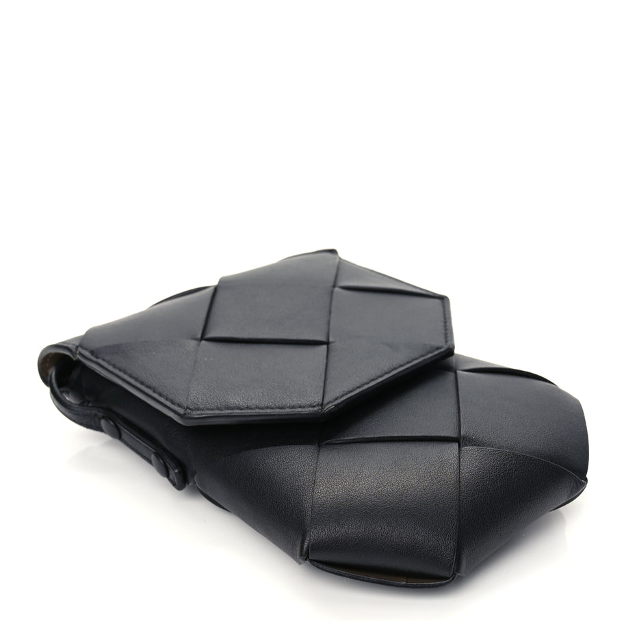 Bottega Veneta Calfskin Intreccio Diago Phone Pouch Black Pinecone Black Pinecone Image 3