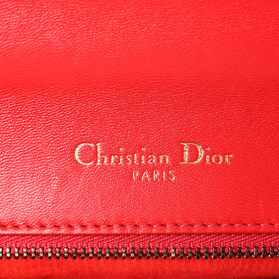 Christian Dior Calfskin Studded Medium Diorama Flap Bag Red Red Image 5