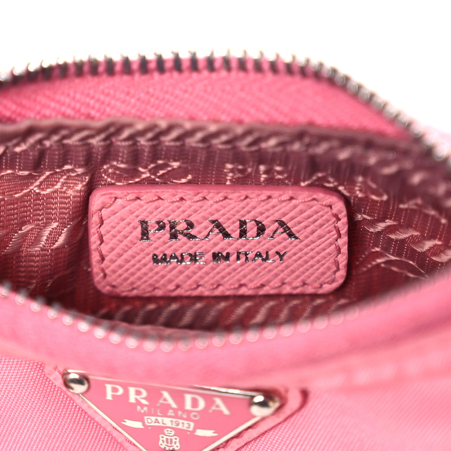 Prada Tessuto Nylon Saffiano Mini Re-Edition 2000 Shoulder Bag Begonia Image 5