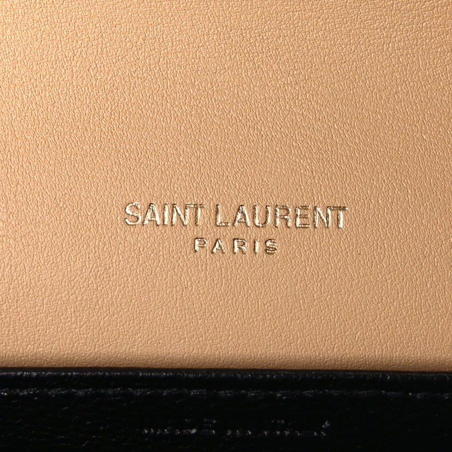 Saint Laurent Micro Raffia Monogram Uptown Chain Wallet Natural Hay Blush Image 5
