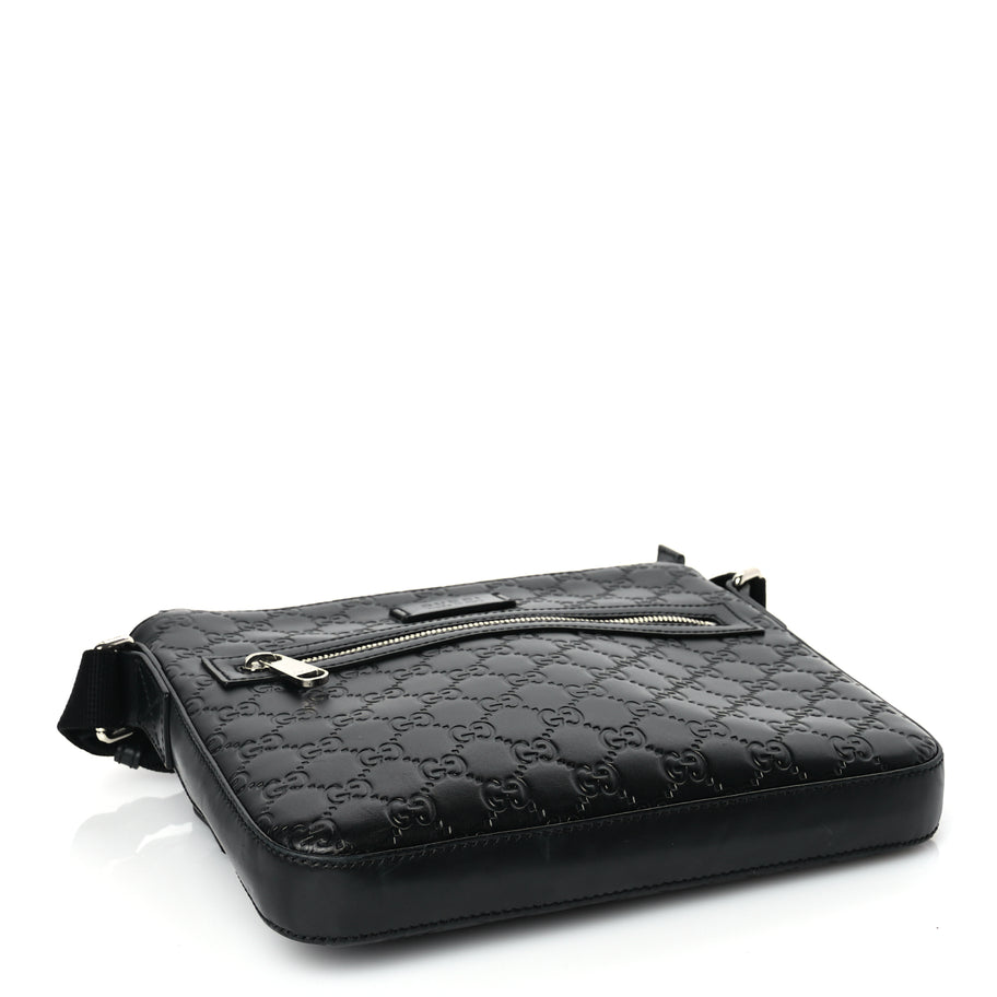 Gucci Guccissima Signature Small Messenger Bag Black Image 5