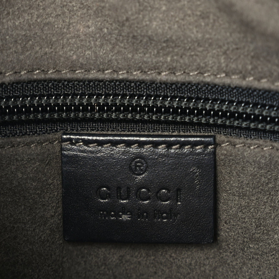 Gucci Guccissima Signature Small Messenger Bag Black Image 9