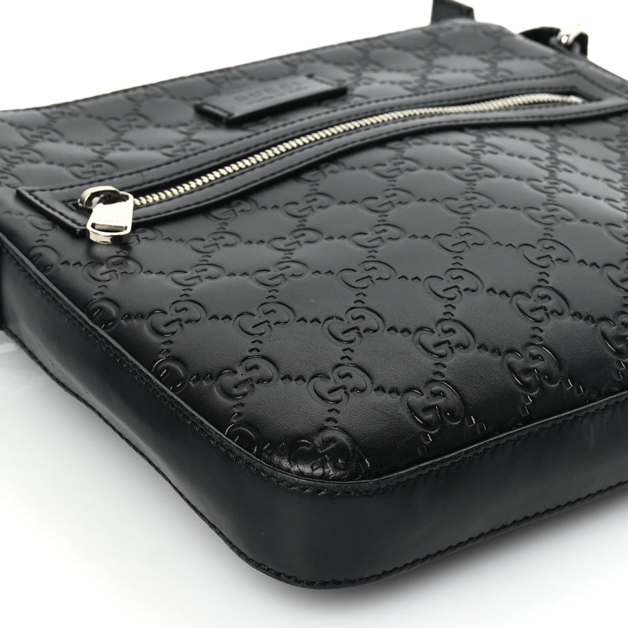 Gucci Guccissima Signature Small Messenger Bag Black Image 13