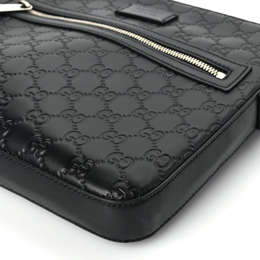 Gucci Guccissima Signature Small Messenger Bag Black Image 15