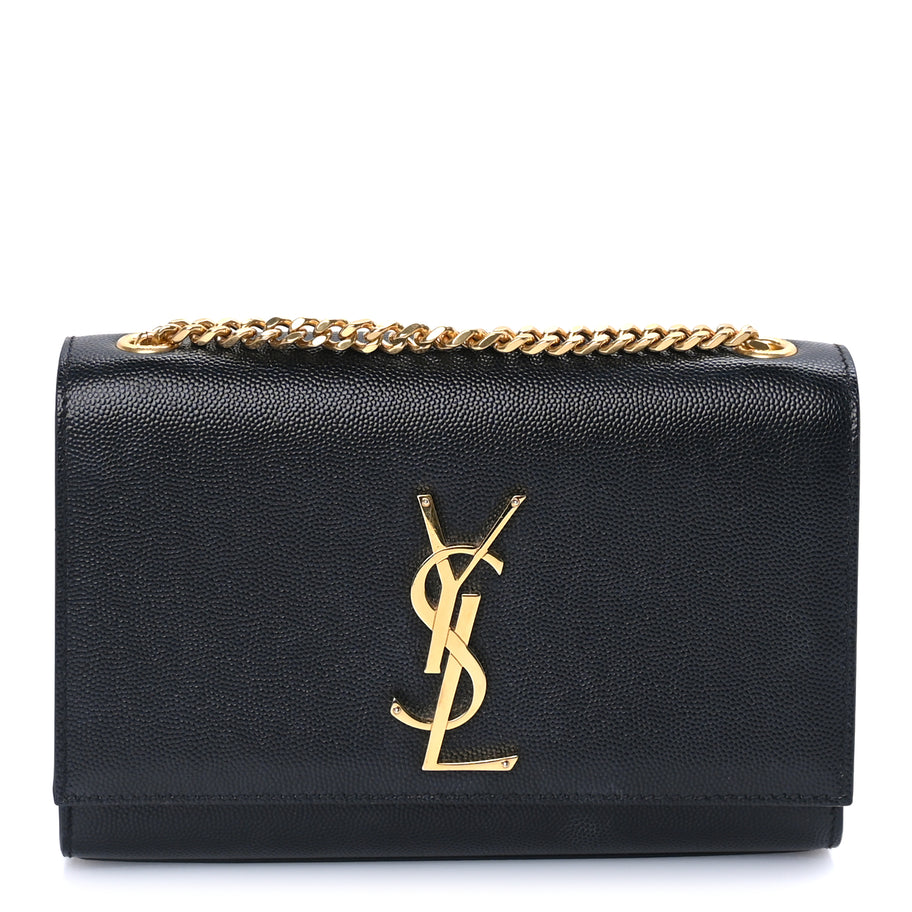 Saint Laurent Grain De Poudre Medium Classic Monogram Kate Satchel  Black Image 1