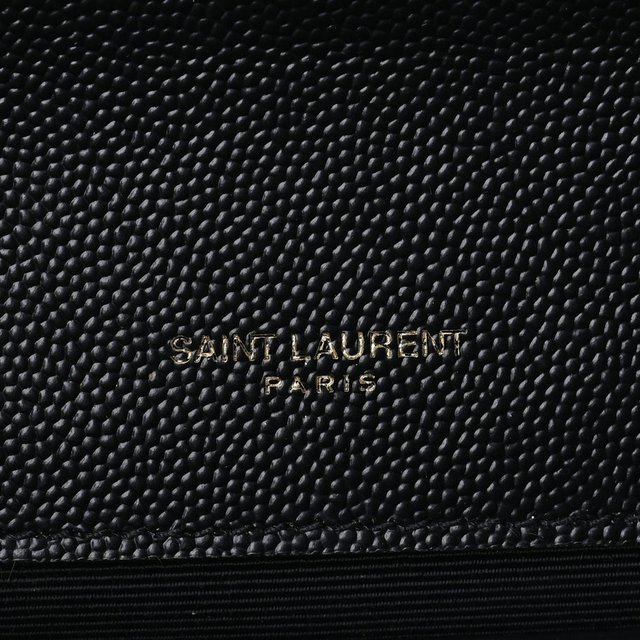 Saint Laurent Grain De Poudre Medium Classic Monogram Kate Satchel  Black Image 4