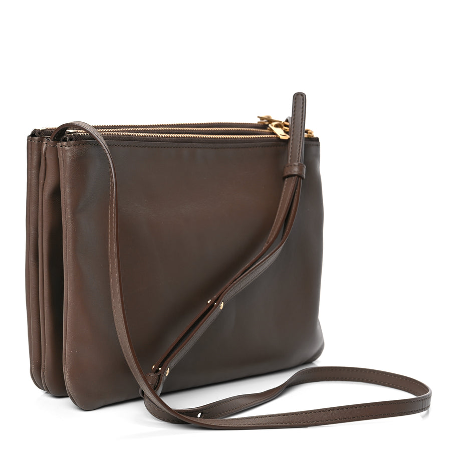 Celine Lambskin Large Trio Crossbody Bag Brown Image 2