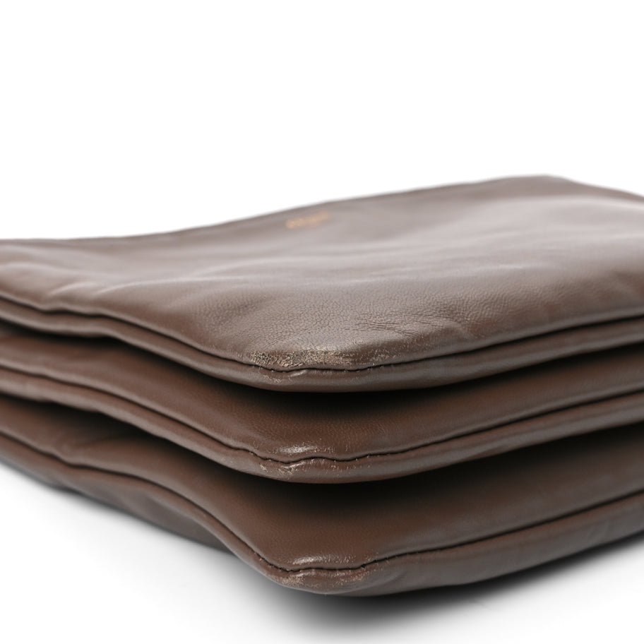 Celine Lambskin Large Trio Crossbody Bag Brown Image 8