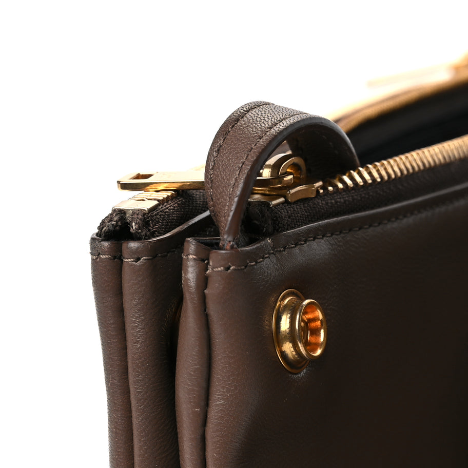 Celine Lambskin Large Trio Crossbody Bag Brown Image 11