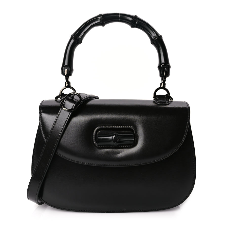 Gucci Boarded Dyana Lux Calfskin Web Monochrome Medium Bamboo 1947 Top Handle Bag Black Image 1
