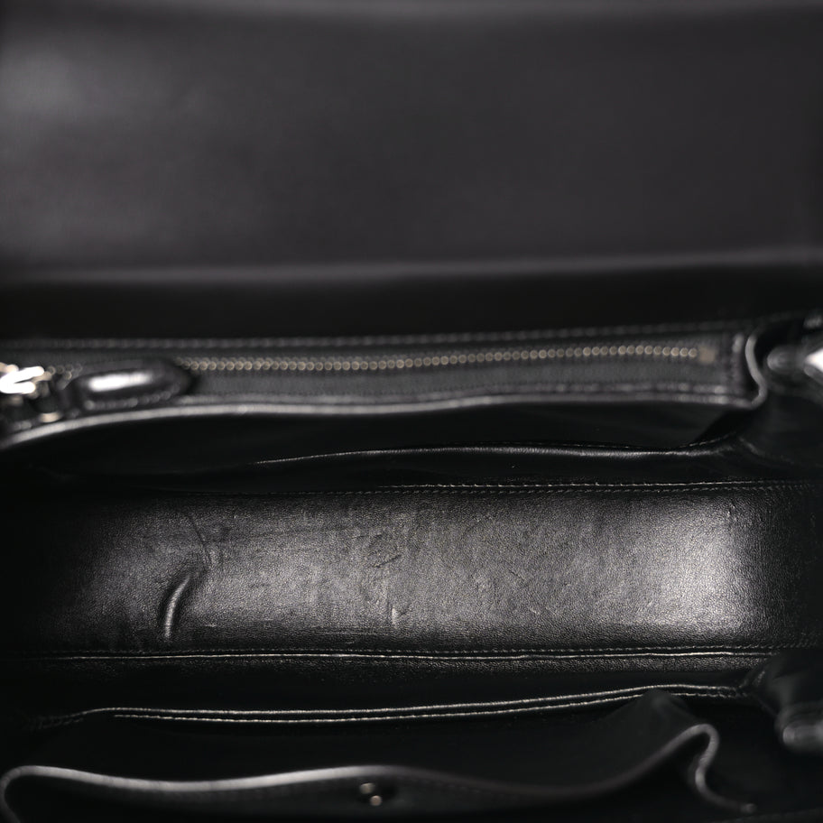 Gucci Boarded Dyana Lux Calfskin Web Monochrome Medium Bamboo 1947 Top Handle Bag Black Image 4