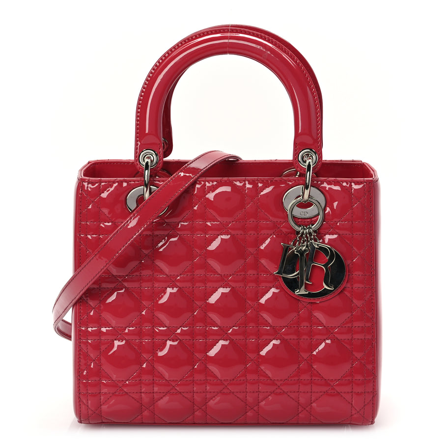 Christian Dior Patent Cannage Medium Lady Dior Fuchsia Image 1