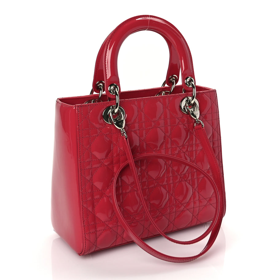 Christian Dior Patent Cannage Medium Lady Dior Fuchsia Image 2
