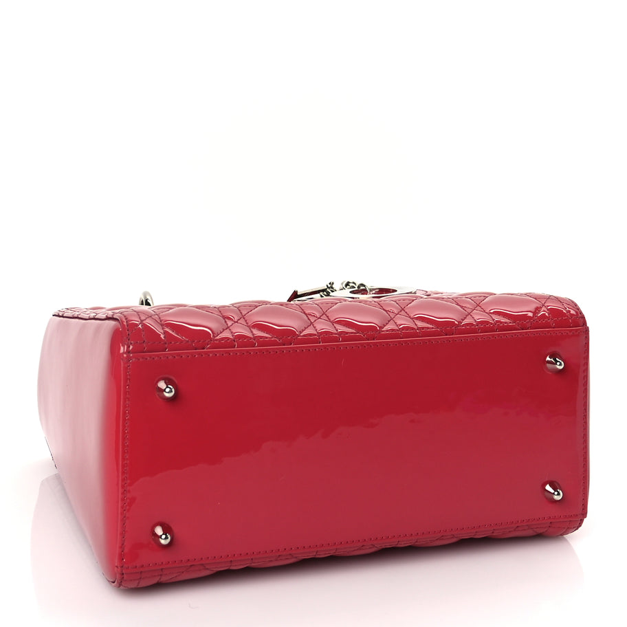 Christian Dior Patent Cannage Medium Lady Dior Fuchsia Image 3