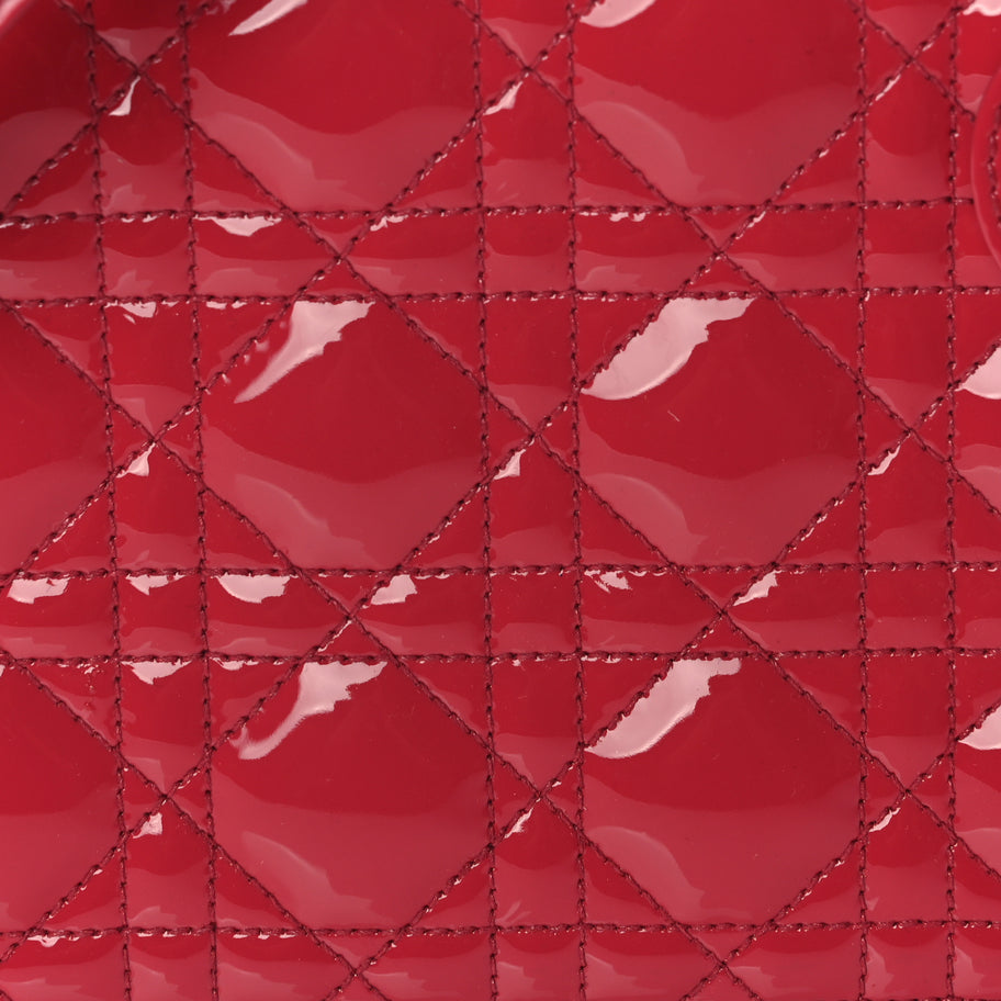 Christian Dior Patent Cannage Medium Lady Dior Fuchsia Image 6