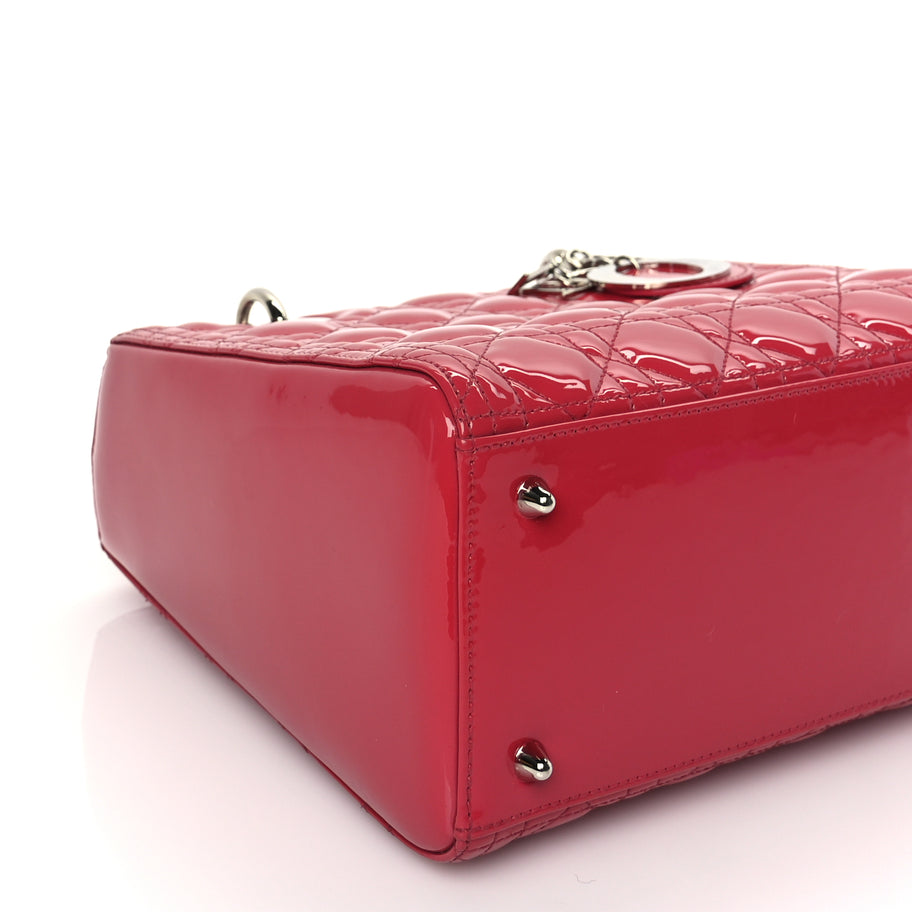 Christian Dior Patent Cannage Medium Lady Dior Fuchsia Image 7