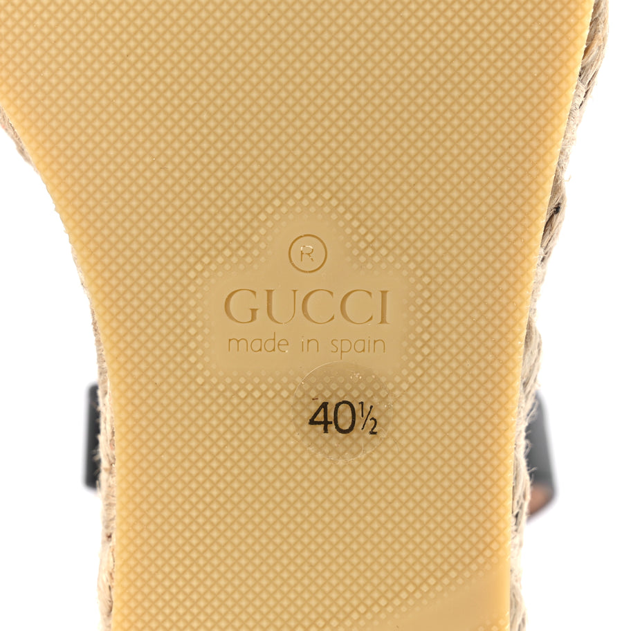 Gucci Galassia Aitana Espadrille 10/95mm Wedge Sandals 40.5 Black Image 7