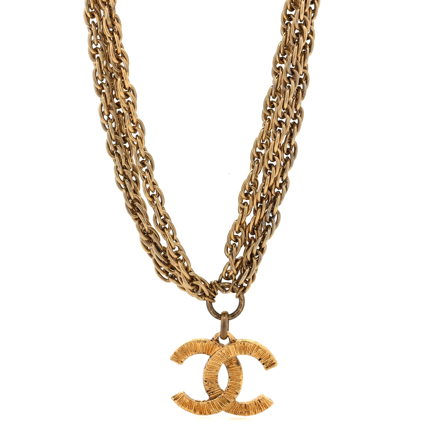 Chanel CC Chain Necklace Gold Gold Image 1