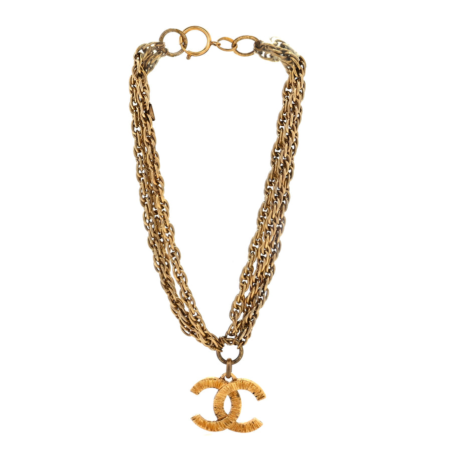 Chanel CC Chain Necklace Gold Gold Image 3