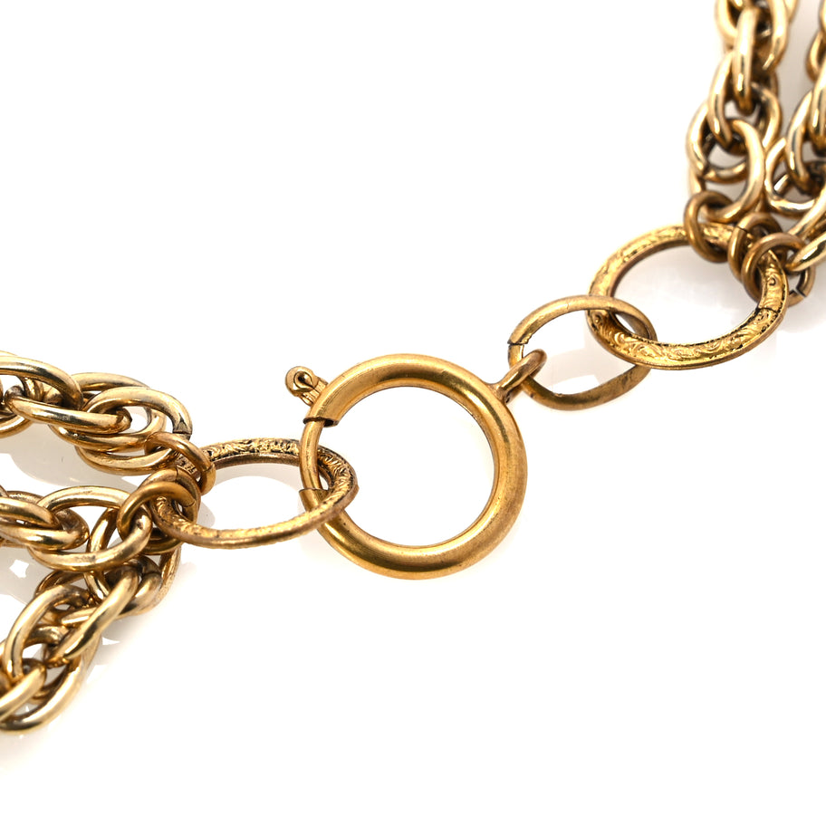 Chanel CC Chain Necklace Gold Gold Image 4