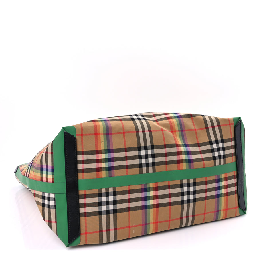 Burberry Vintage Rainbow Check Extra Large The Giant Reversible Tote  Antique Yellow Image 4