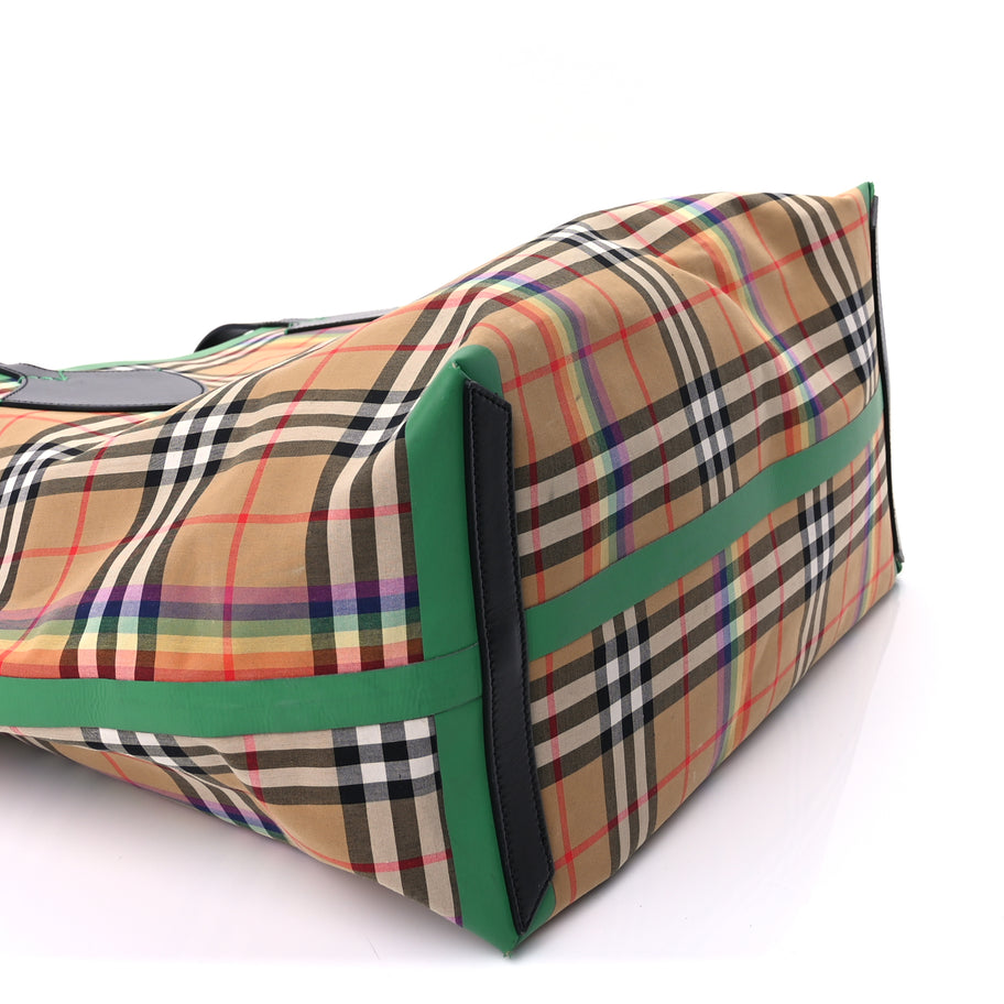 Burberry Vintage Rainbow Check Extra Large The Giant Reversible Tote  Antique Yellow Image 7