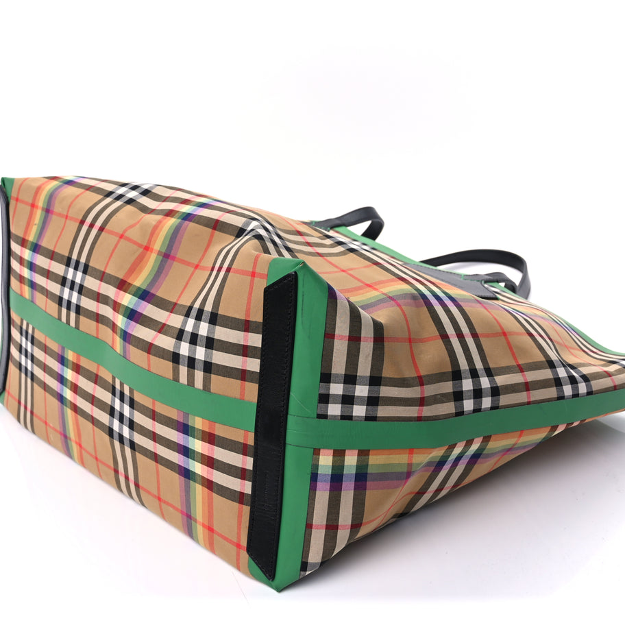 Burberry Vintage Rainbow Check Extra Large The Giant Reversible Tote  Antique Yellow Image 8