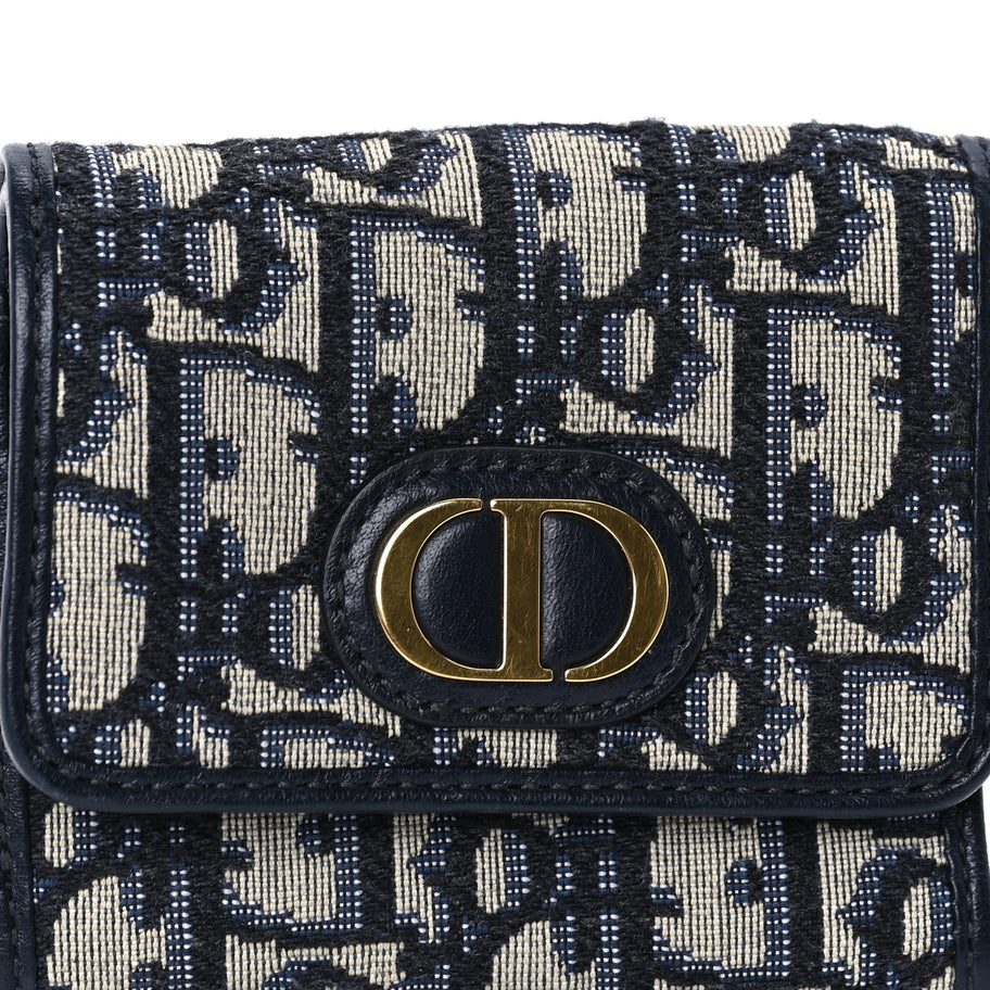 Christian Dior Oblique 30 Montaigne Lotus Wallet Blue Image 3