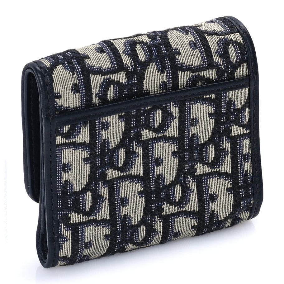 Christian Dior Oblique 30 Montaigne Lotus Wallet Blue Image 4