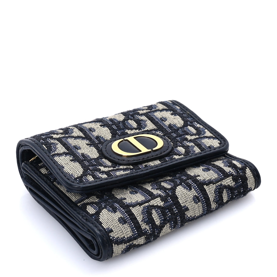 Christian Dior Oblique 30 Montaigne Lotus Wallet Blue Image 5