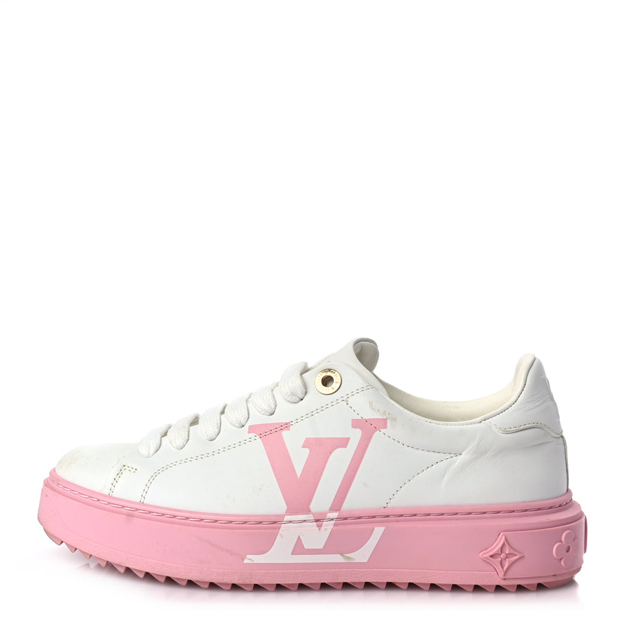 Louis Vuitton Monogram Time Out Sneakers 36 White Pink Image 1