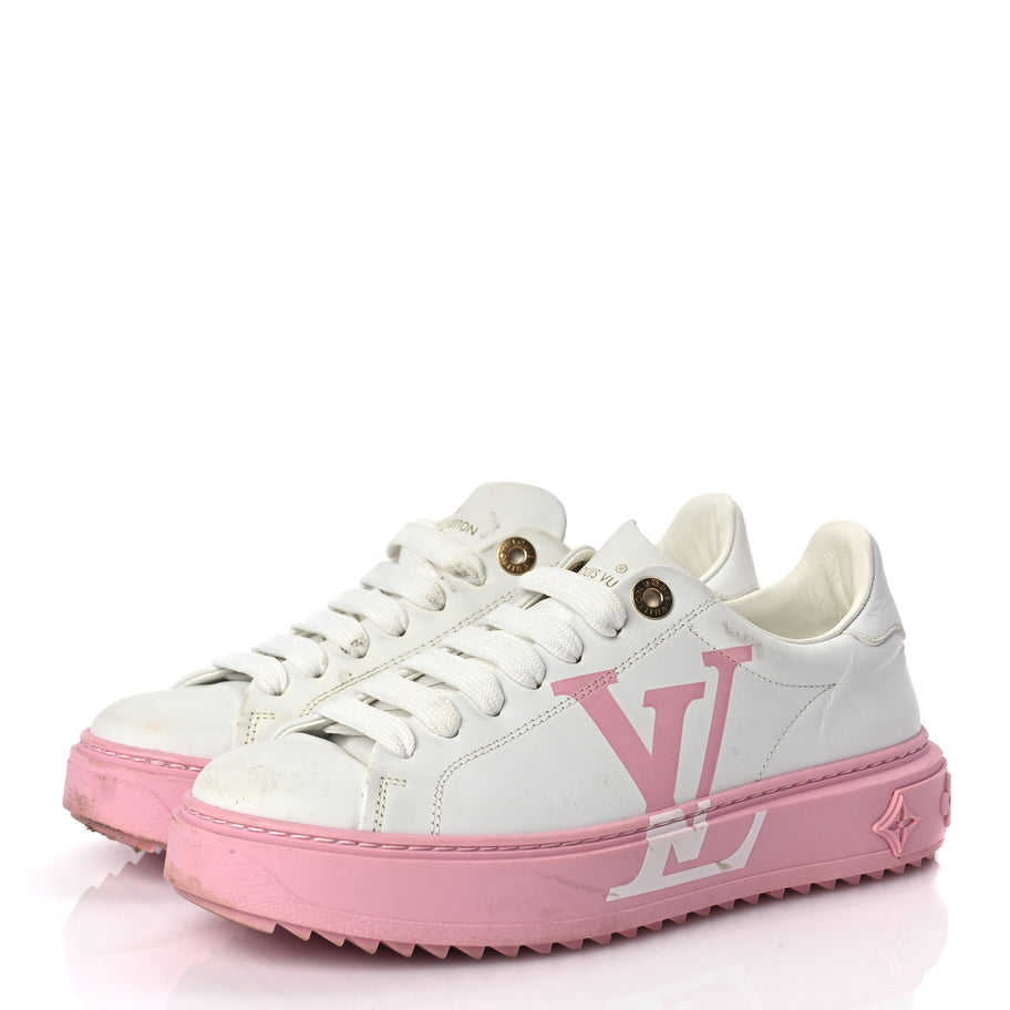 Louis Vuitton Monogram Time Out Sneakers 36 White Pink Image 2