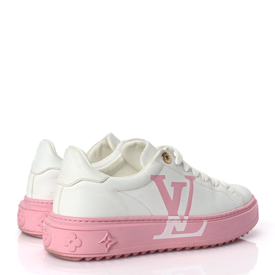 Louis Vuitton Monogram Time Out Sneakers 36 White Pink Image 3