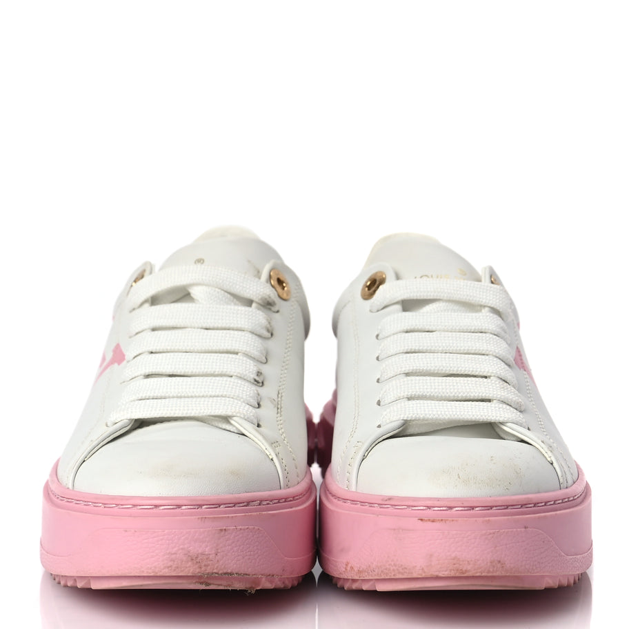 Louis Vuitton Monogram Time Out Sneakers 36 White Pink Image 4